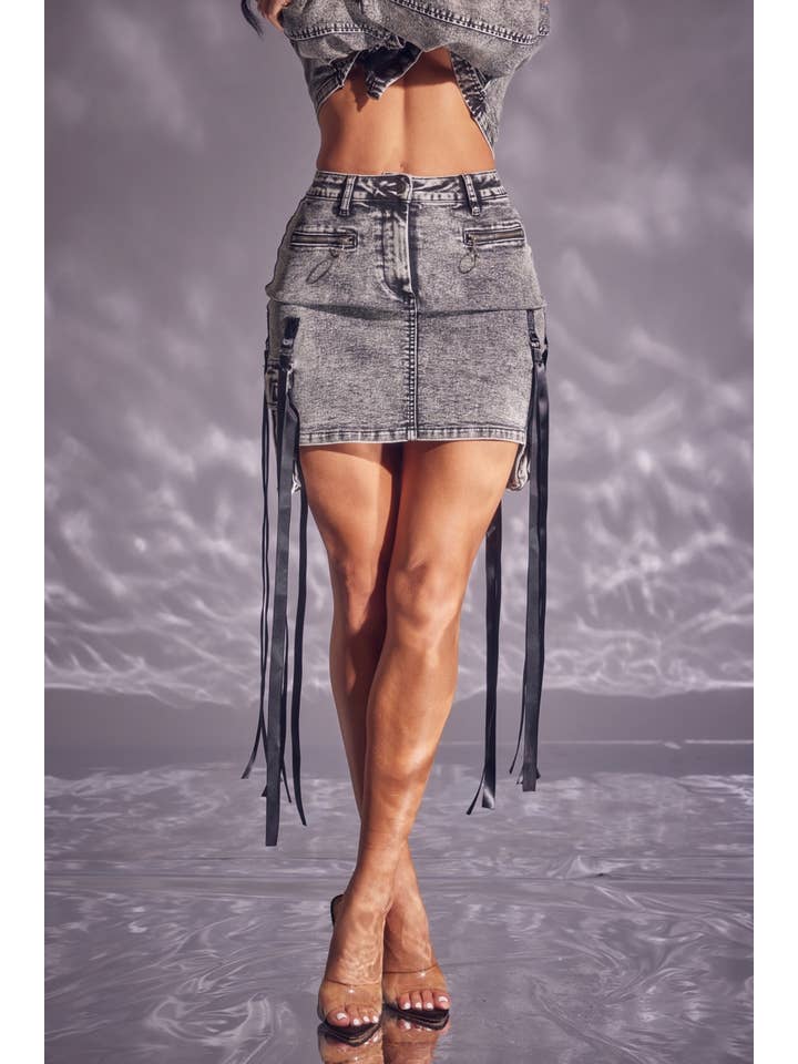 WFFS - Vente Jupe – femme - Minijupe Cargo en jean8