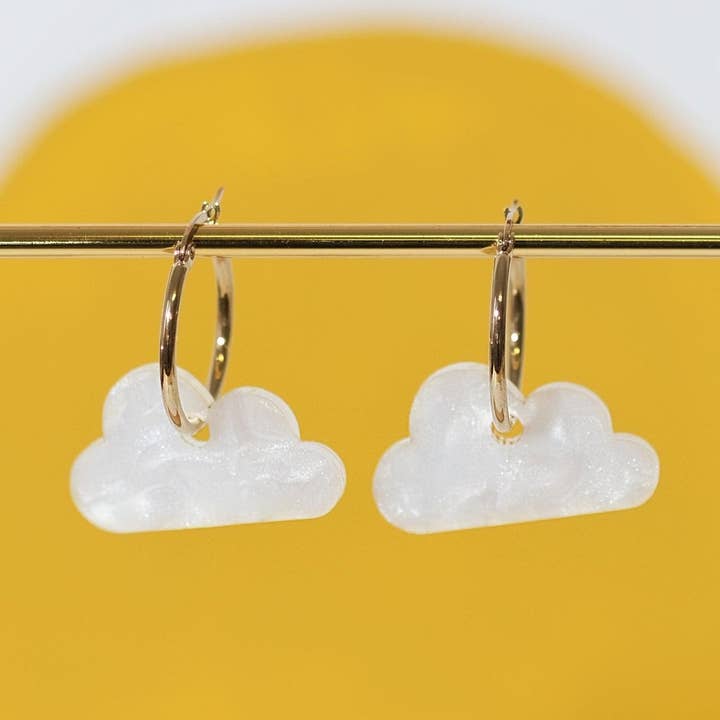 Cloud Hoop Earrings for wholesale by Sleepy Mountain
