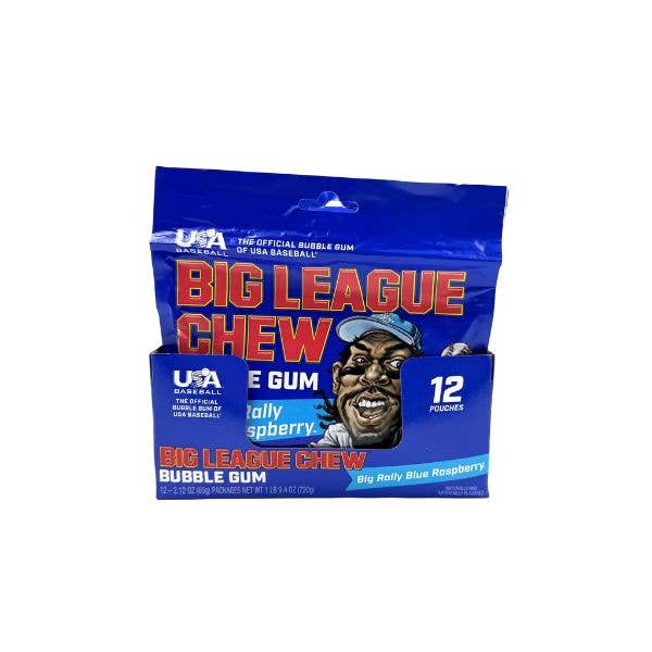 Grandpa Joe's Candy Shop - Wholesale Chewing Gum - Big League Chew Big Rally Blue Raspberry Gum, 12ct Pouches3