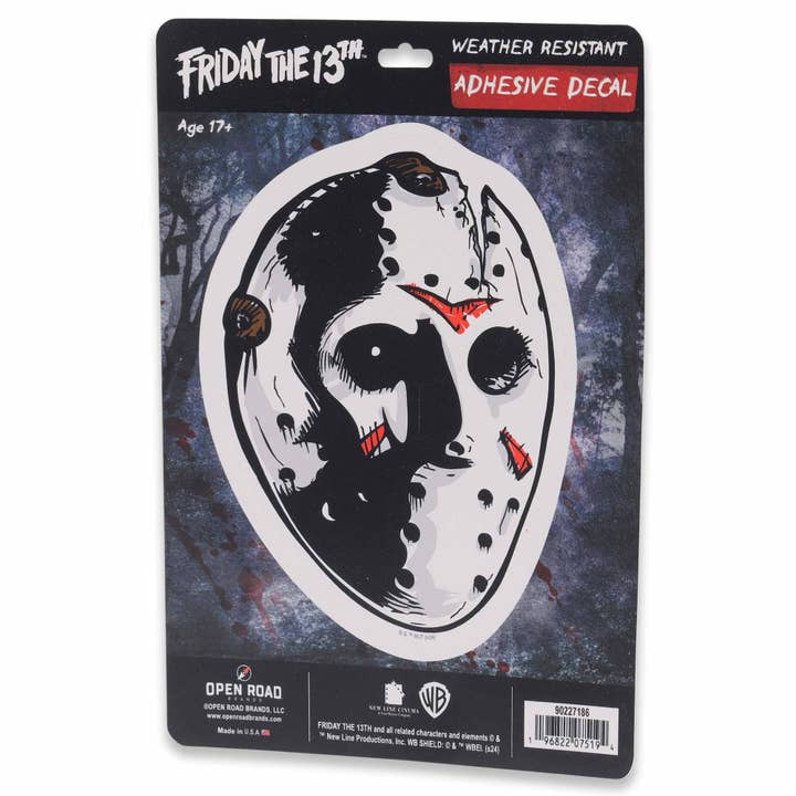 Open Road Brands, LLC - Wholesale Wall Decal/Stickers - Friday the 13th Jason Voorhees Mask Adhesive Decal1