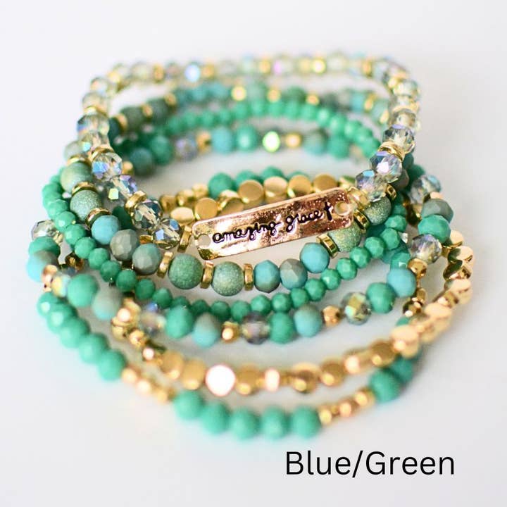 Two and Crew - Wholesale Jewelry Set - Amazing Grace beaded bracelet set jewelry Christian faith