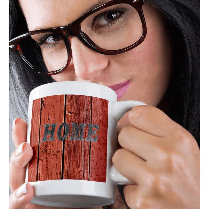 3dRose - Wholesale Coffee Mug - 3dRose, Image of Country Red Barn Wood With Word Home , Mug9