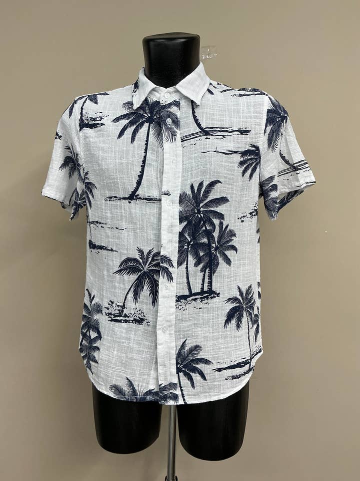 Herrskjorta i linblandning med tryck för wholesale av Kis 2