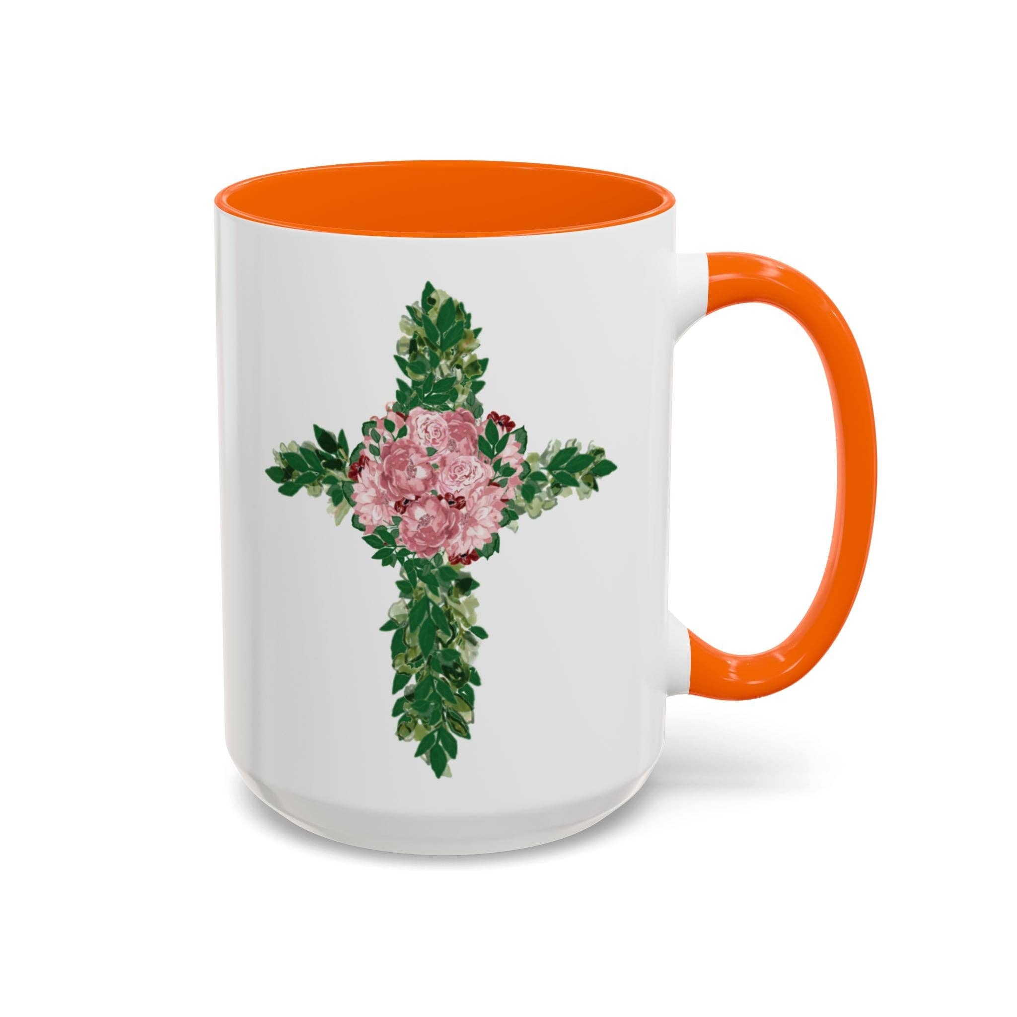 Blue Cava - Wholesale Coffee Mug - Floral Cross Two Tone  Coffee Mugs, 11 oz. 13