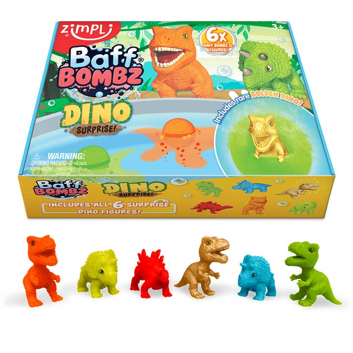 Zimpli Kids - Wholesale Bath Toy - Baby - Zimpli 6x Baff Bombz Dino Surprise Collectible Bath Bomb Toy
