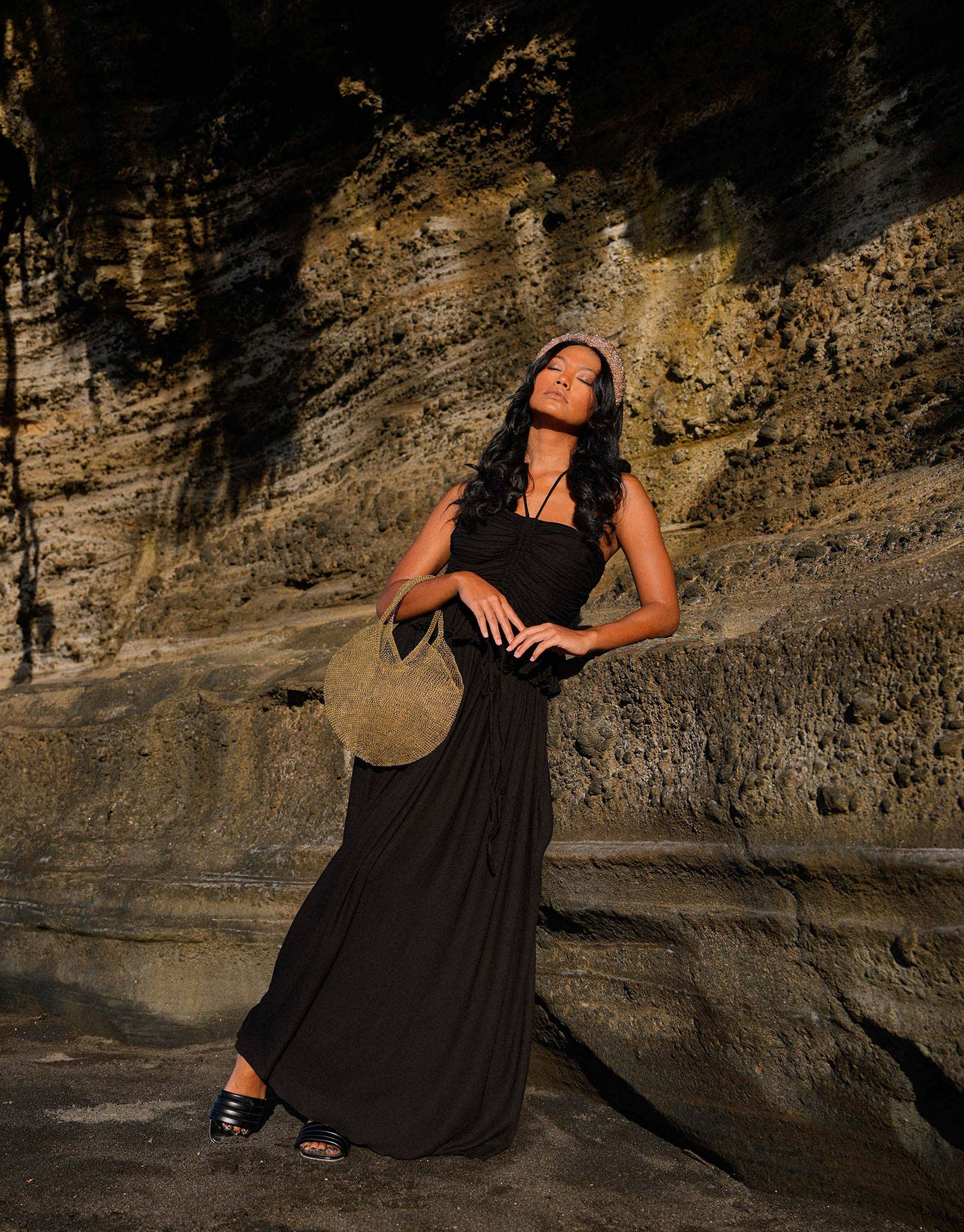 SOL Mesh Wire Tote Bag in Dark Gold for wholesale on Faire4