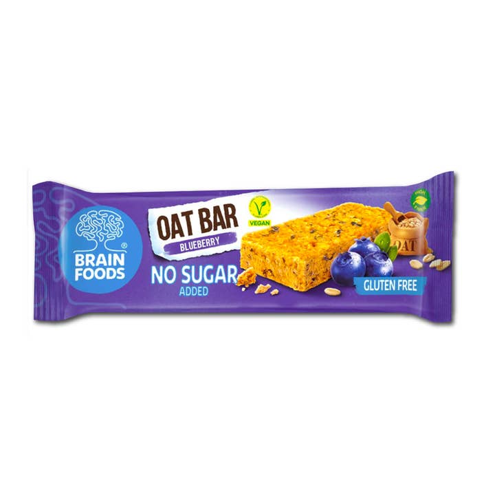 Wilton Mettler LLC - Wholesale Snack Bar - BRAIN FOODS Gluten Free Vegan Oat Bars (Blueberry)1