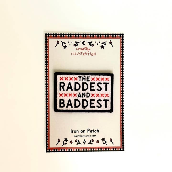 Molly Illustration - Wholesale Patch - Raddest & Baddest Vintage Style Embroidered Iron On Patch1