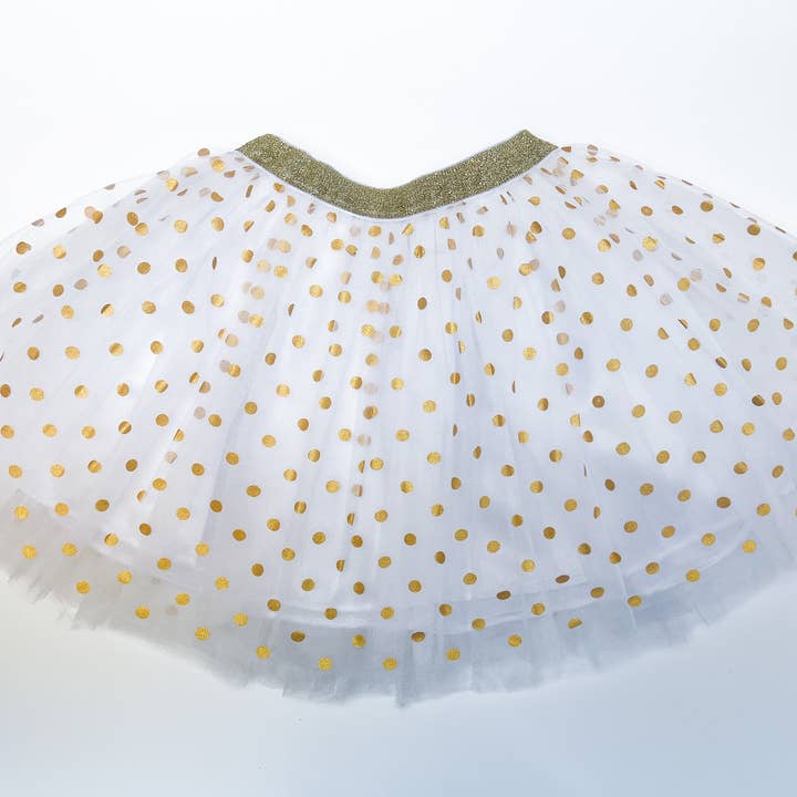 MARCELA - Venta al por mayor Falda tutú - Niños - Tutú blanco con puntos dorados