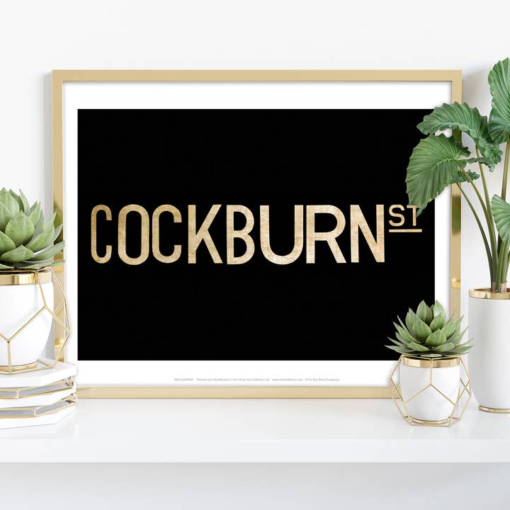 Cockburn Street - Texto - Impressão artística premium 11X14” por atacado de Star Editions