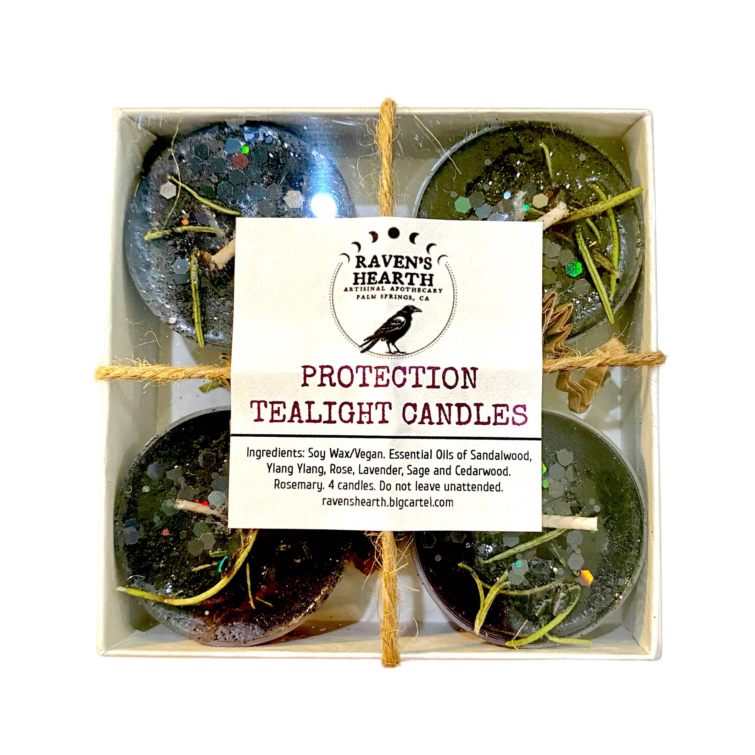 Raven’s Hearth - Wholesale Tea Light Candles - Protection Tealight Candles | Sandalwood | Vegan