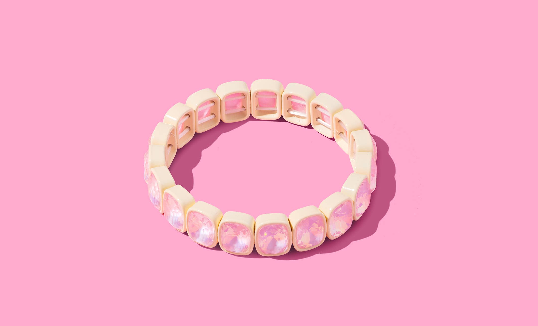 Taylor Elliott Designs - Wholesale Bangle Bracelet - Enamel Stretch Bracelet - Large Rectangle Stones - Layla