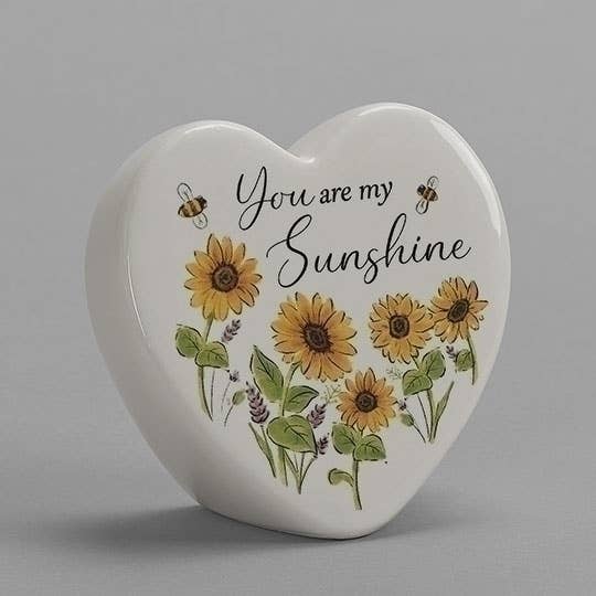 Roman - Vente Décorations de table - Tu es mon cœur en céramique ensoleillé0