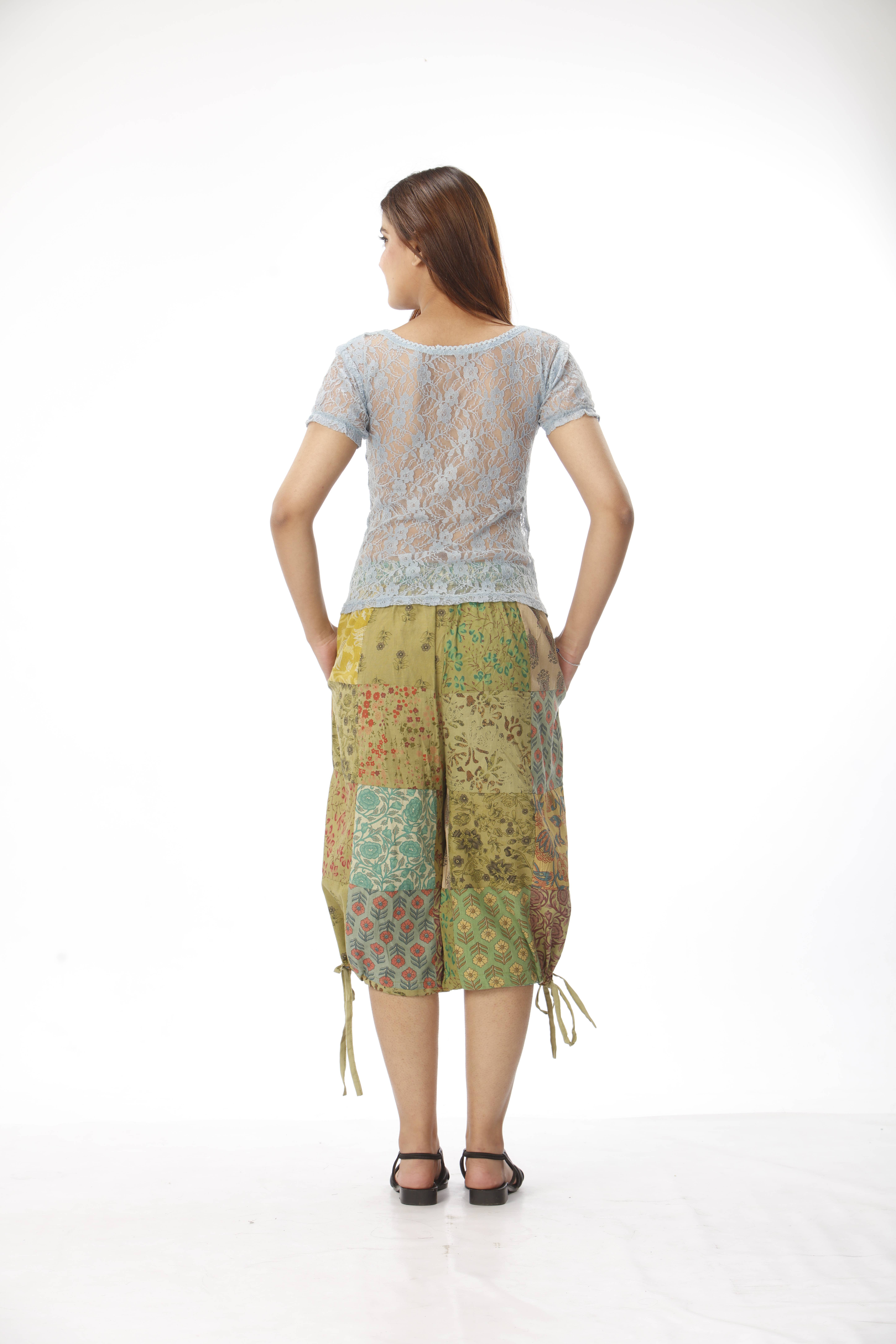 Assorted Cotton Patchwork ¾ "Summer At The Beach" Pants for wholesale on Faire1