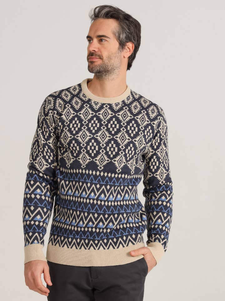 BENDORFF - Crew neck sweater with Jacquard motifs for wholesale by PAUSANT SHOP ONLINE