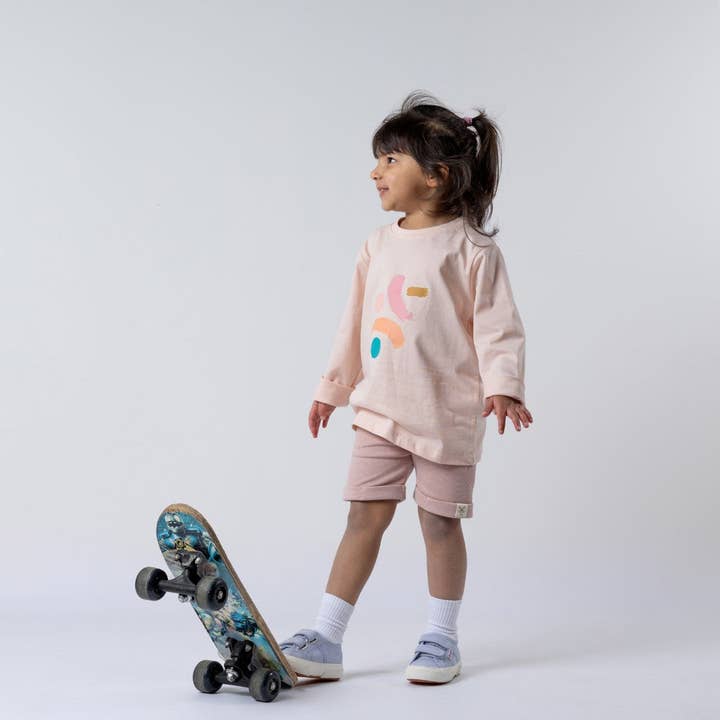 Blush Rosa Camiseta de Manga Larga | Pincelada Rosa de venta al por mayor en Faire