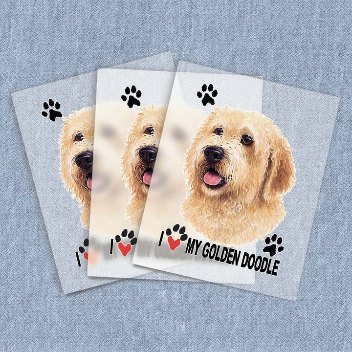 Golden Doodle, Transferts thermocollants DTF pour la vente par Iron It