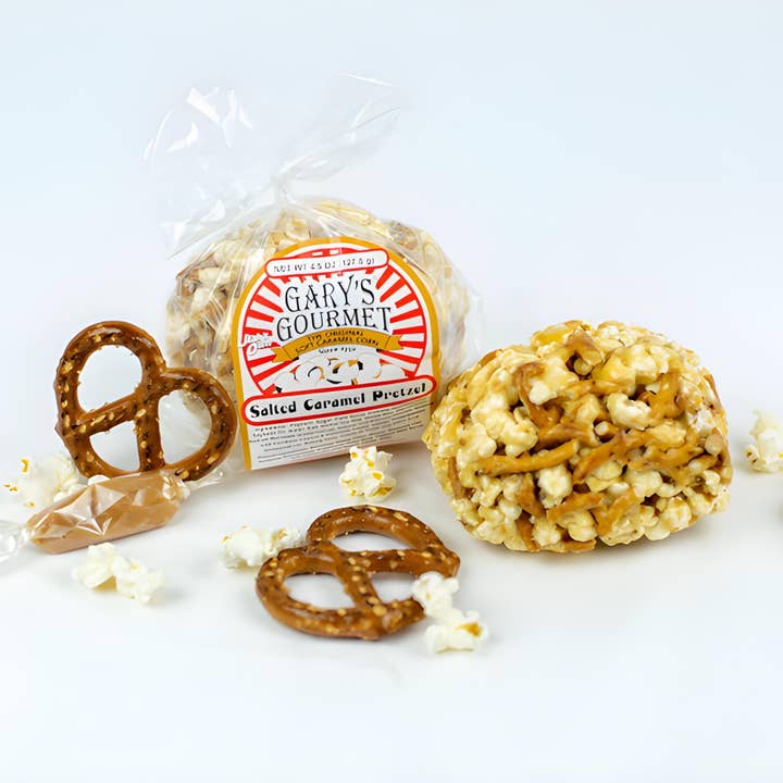 Gary's Gourmet Caramel Corn - Wholesale Popcorn - Salted Caramel Pretzel Soft Caramel Corn Ball1