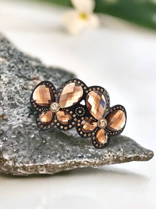 Pince à cheveux à facettes en forme de gemme florale pour la vente par Andrea Bijoux