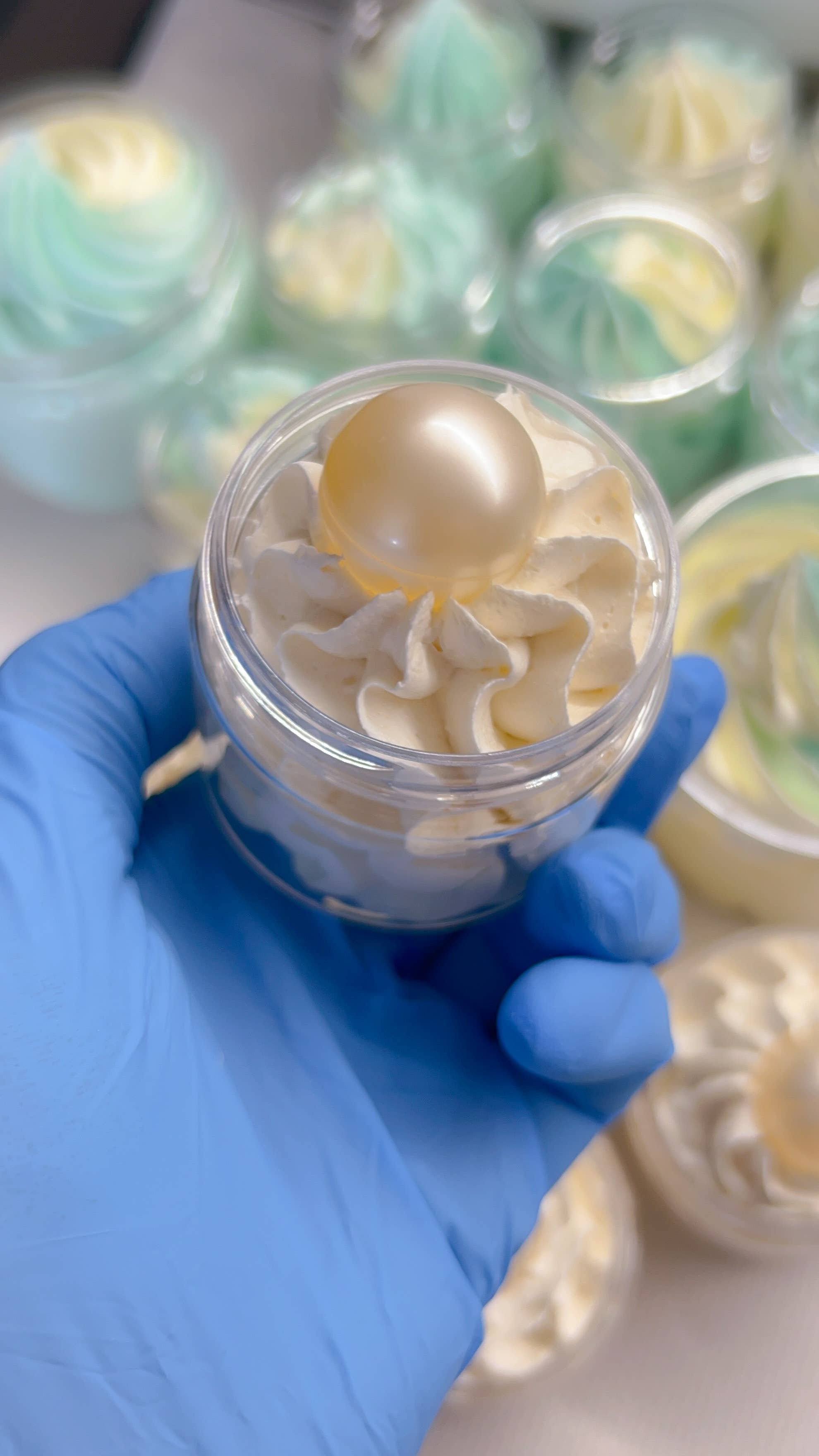 Eliza Soaps - Wholesale Whipped Soap - Vanilla Soap Whip Topped with Bath Oil Pearl - Eco Friendly1