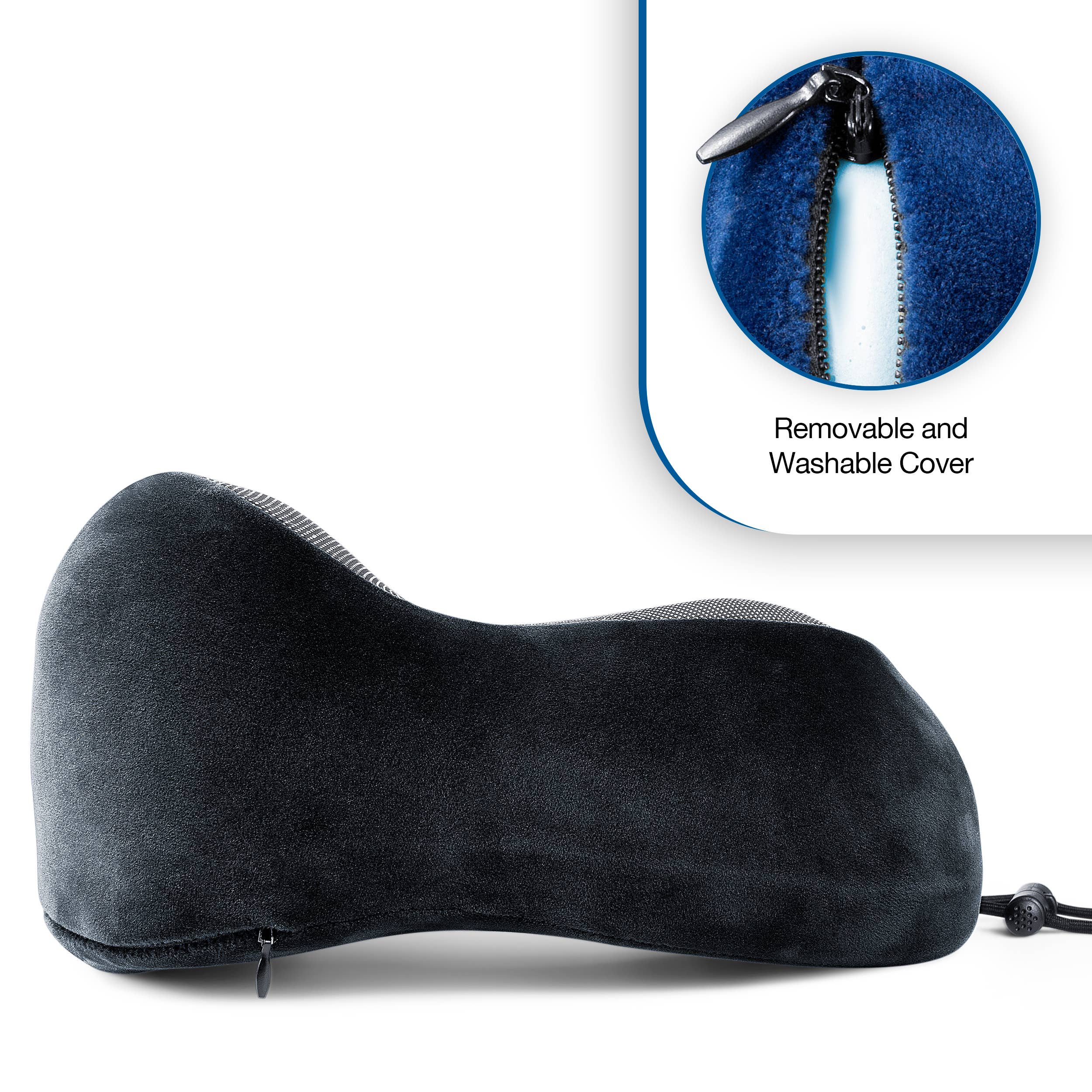Cloudz - Wholesale Travel Pillow - Cloudz Tech Memory Foam Travel Pillow With Earplugs - Black3