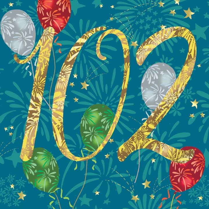 Tarjeta de cumpleaños número 102 para él o para ella para venta al por mayor de Twizler Ltd