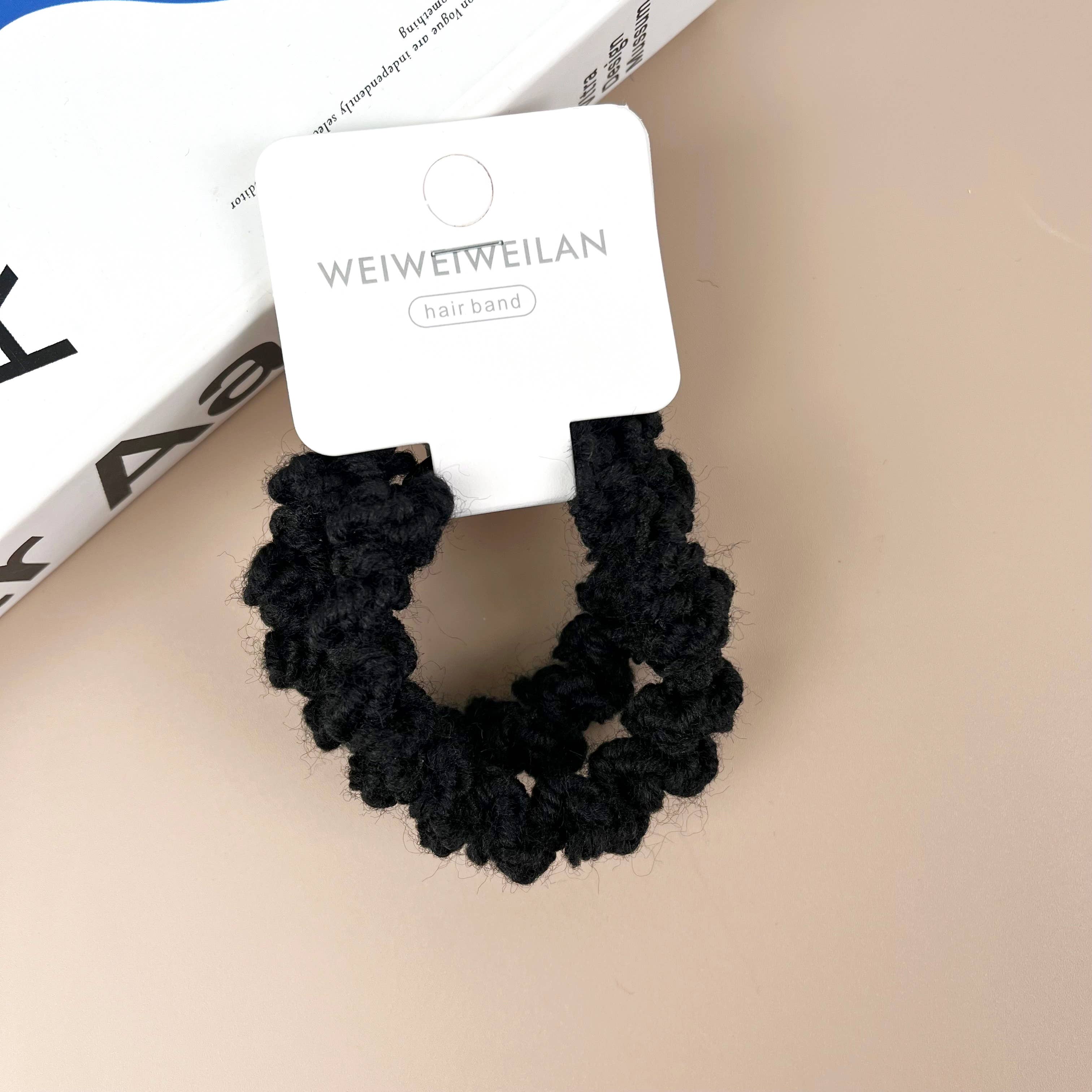 SoapElenGlen – wholesale Hair tie – 2Pcs Set plush two-color wool high elastic hair ties7