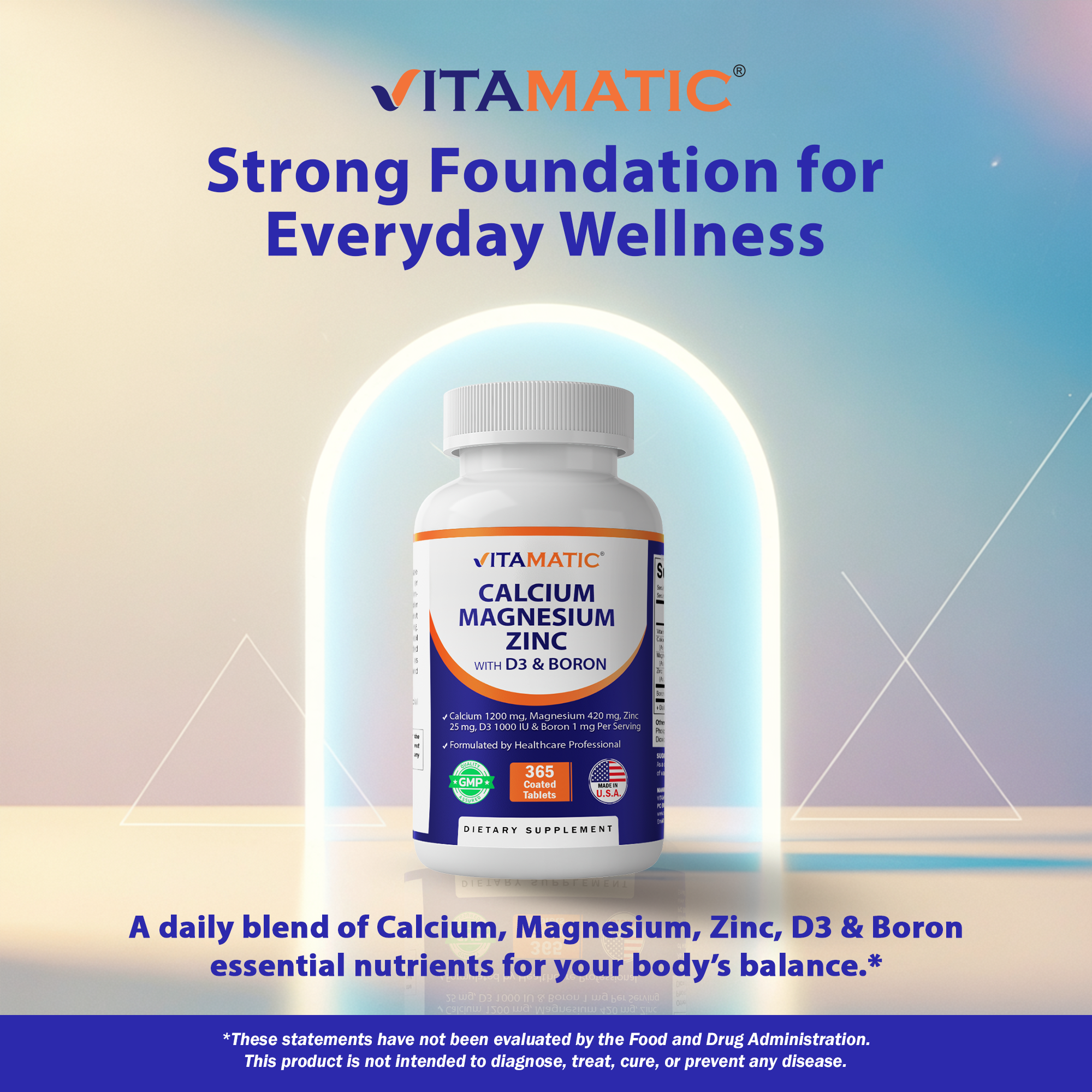 Vitamatic - Wholesale Oral Supplement/Vitamin - Vitamatic | Calcium Magnesium Zinc | 365 Coated Tablets4