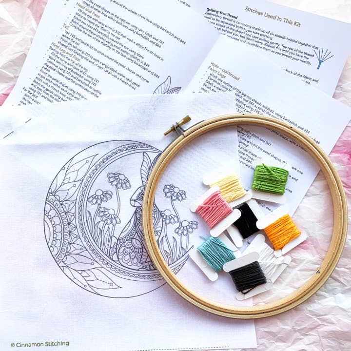 Cinnamon Stitching - Wholesale Craft Sewing Kit - Celestial Hare Embroidery Kit8