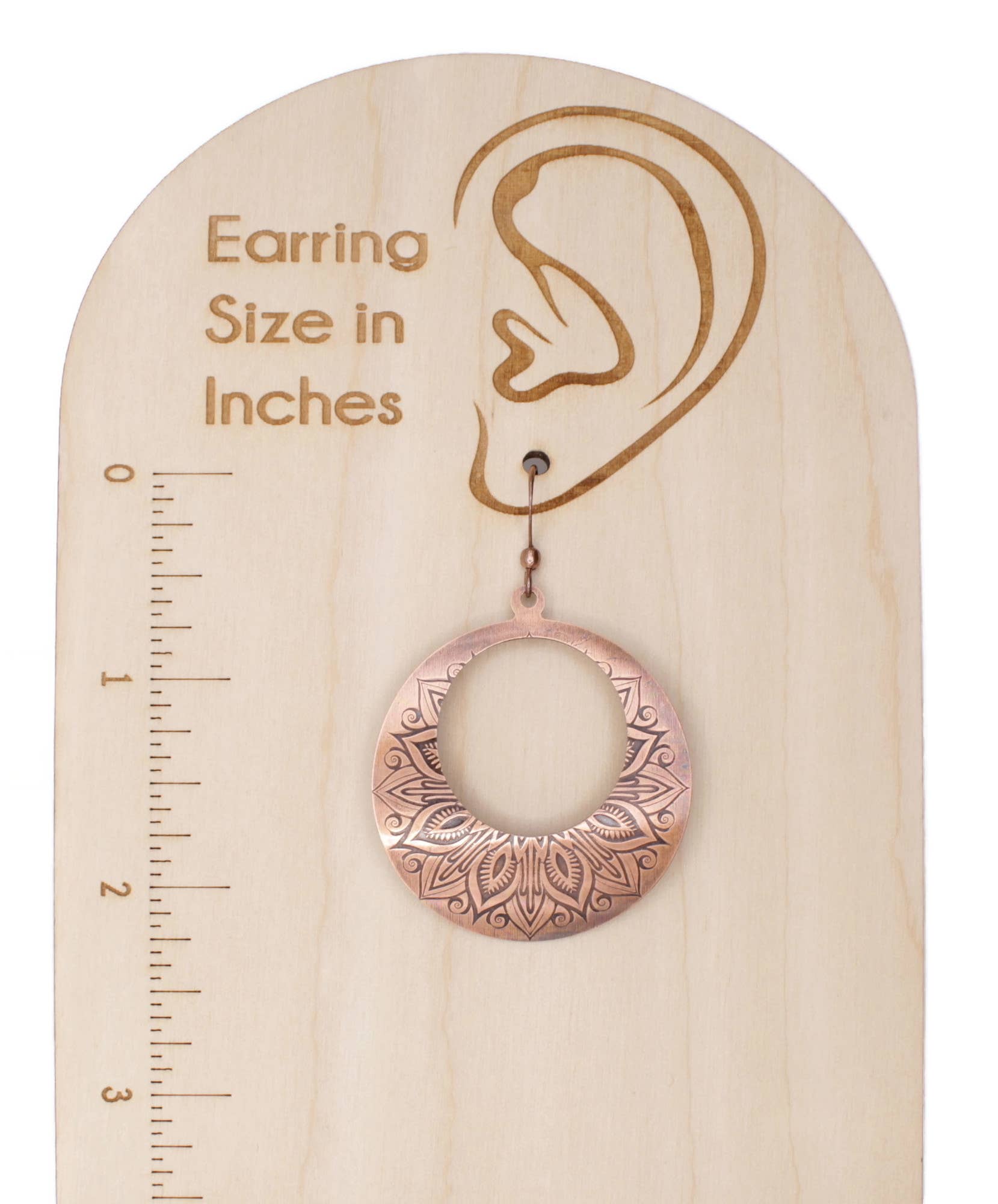 Pillar of Salt Studio - Wholesale Dangle Earrings - Copper Mandala Agogo Hoop Handmade Earrings5