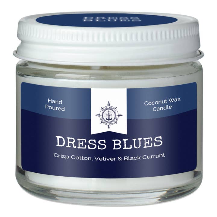 DRESS BLUES mini candle for wholesale by Fair Winds Candle Company