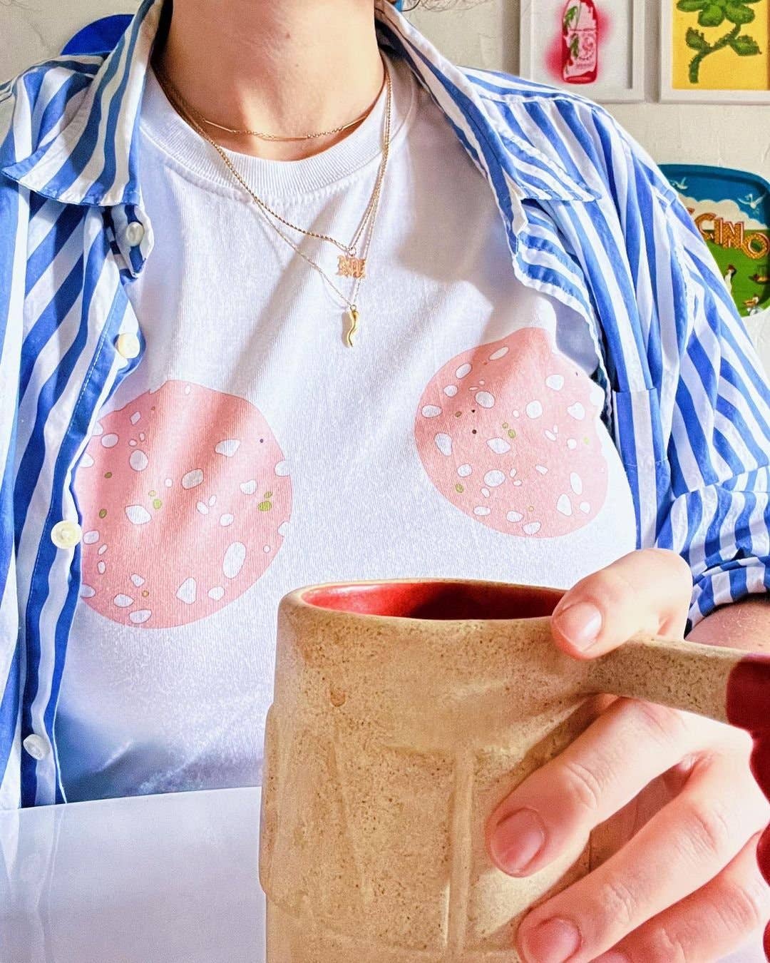 Marianna Fierro Shop - Wholesale Screen Printed T-Shirt - Women's - Mortadella T-Shirt1