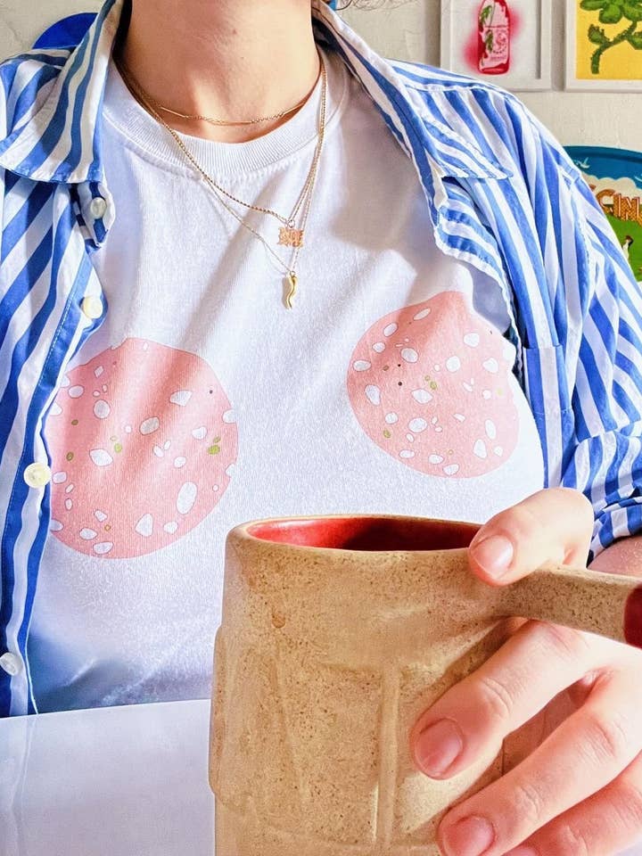 Marianna Fierro Shop - Wholesale Screen Printed T-Shirt - Women's - Mortadella T-Shirt1