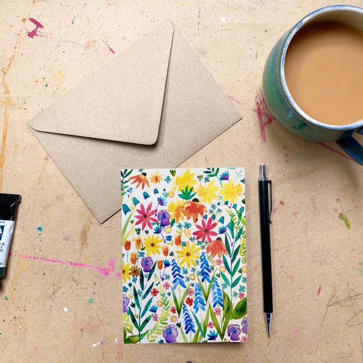 Hyacinths & Bluebells Card x5 for wholesale by Badibidu Watercolours