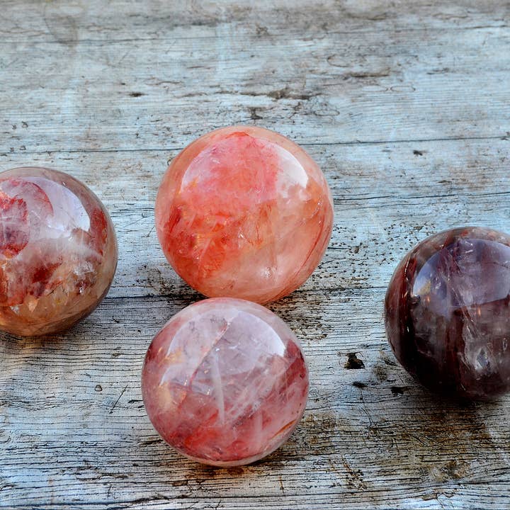 Kaia & Crystals - Wholesale Spiritual Stone/Crystal - XL Fire Quartz Sphere Crystal (65mm - 100mm)