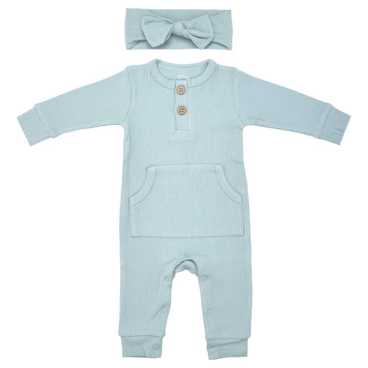 Three Little Tots - Wholesale Jumpsuit - Baby - Baby Ribbed Playsuit with Pockets and Bow39