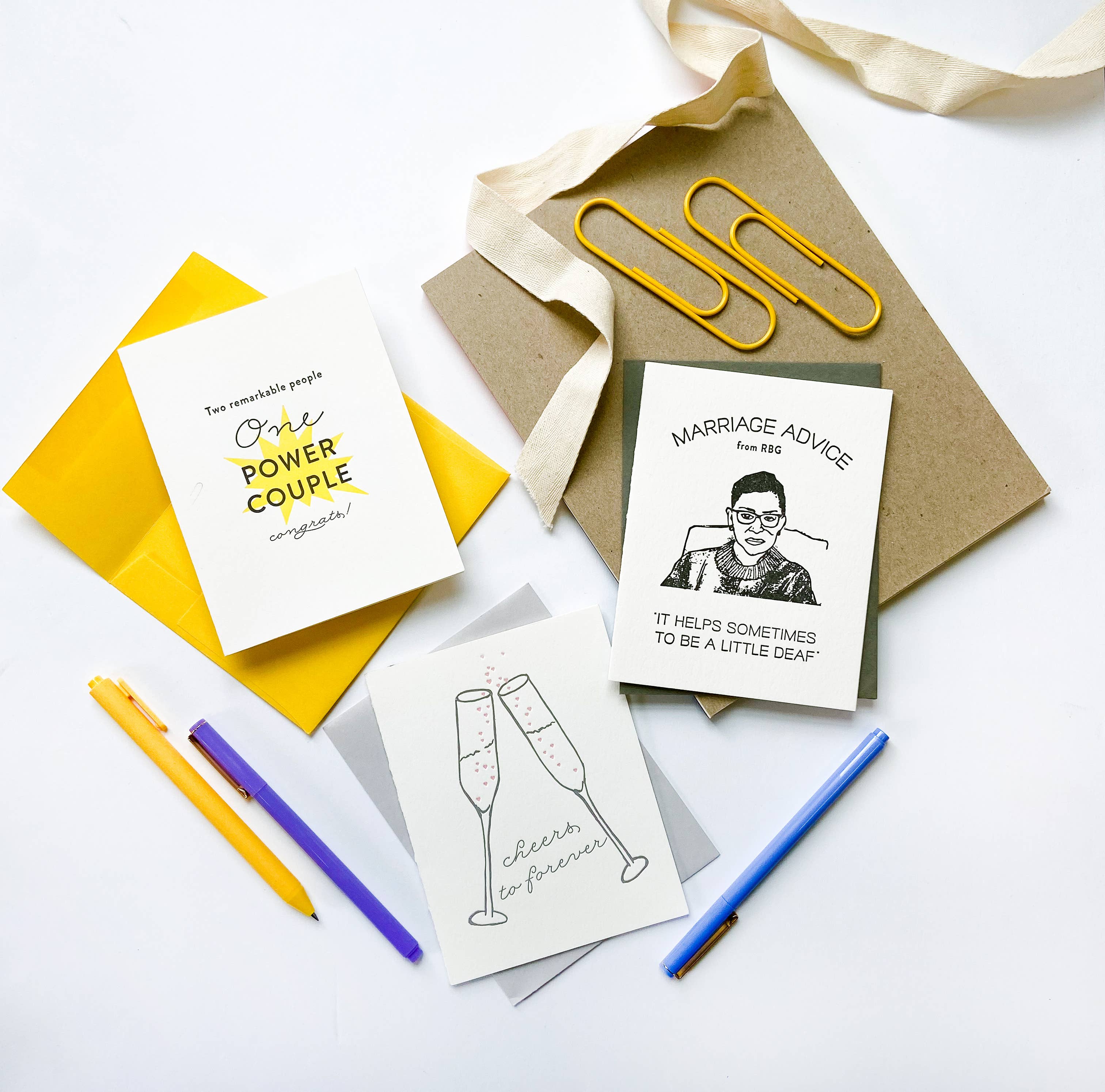 Steel Petal Press - Wholesale Wedding Card - Power Couple - Letterpress Wedding Marriage Congrats Card5