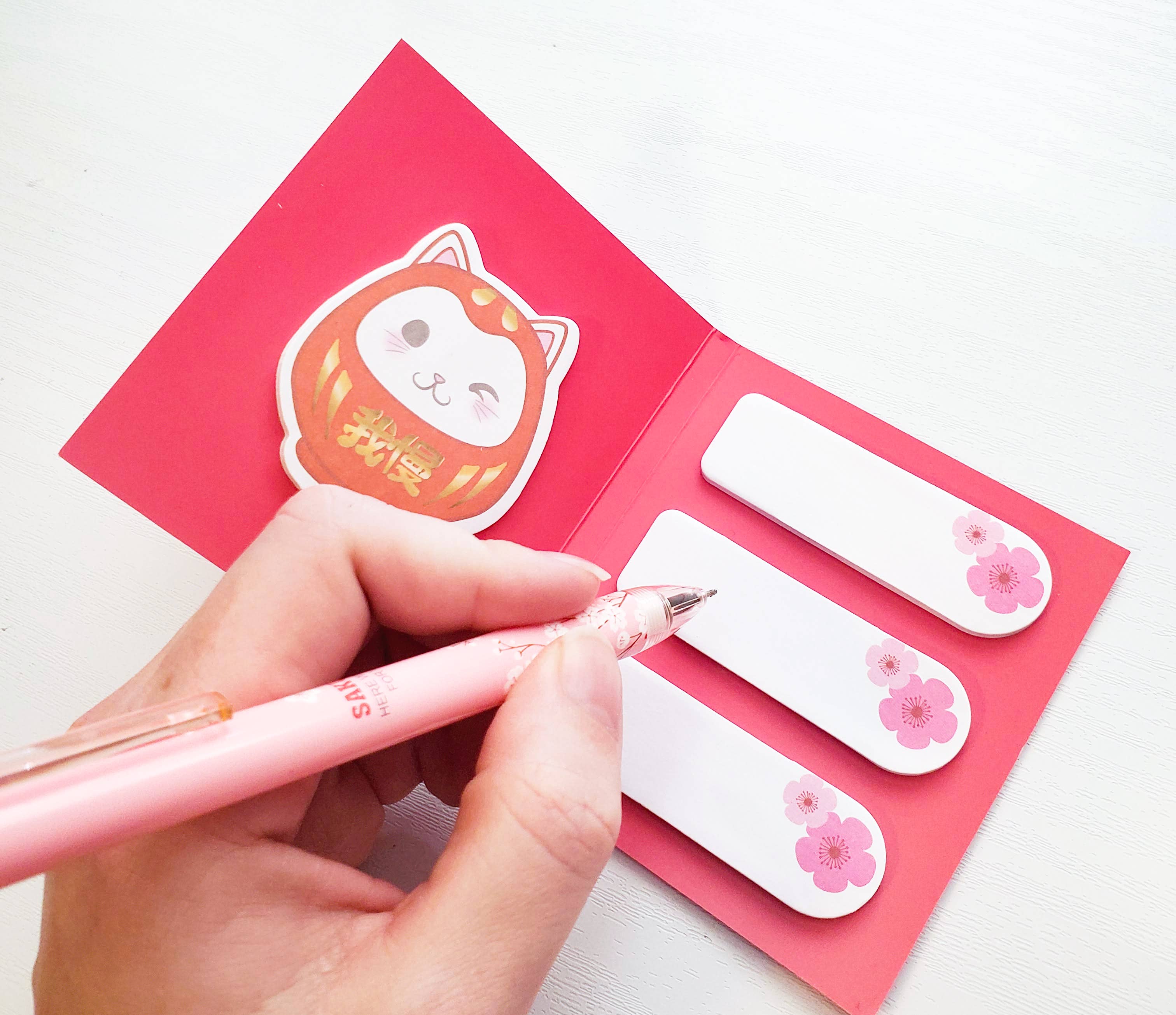 Atomik Cupcake Designs - Wholesale Sticky Notes - Daruma Cat Sticky Note Set | Sticky Notes Office Supplies3