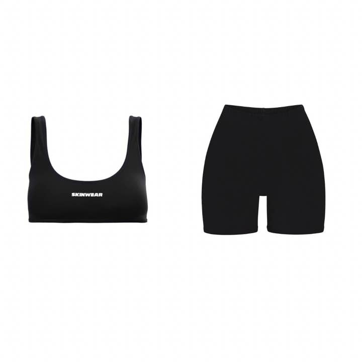 SKINWEAR - Wholesale Activewear Set - Women's - MICRO MINI TOP AND BOTTOM IN BLACK