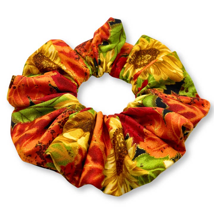 Enchanted Scrunch - Wholesale Scrunchie - Women’s - Sparkle Leaf Sunflower Scrunchie