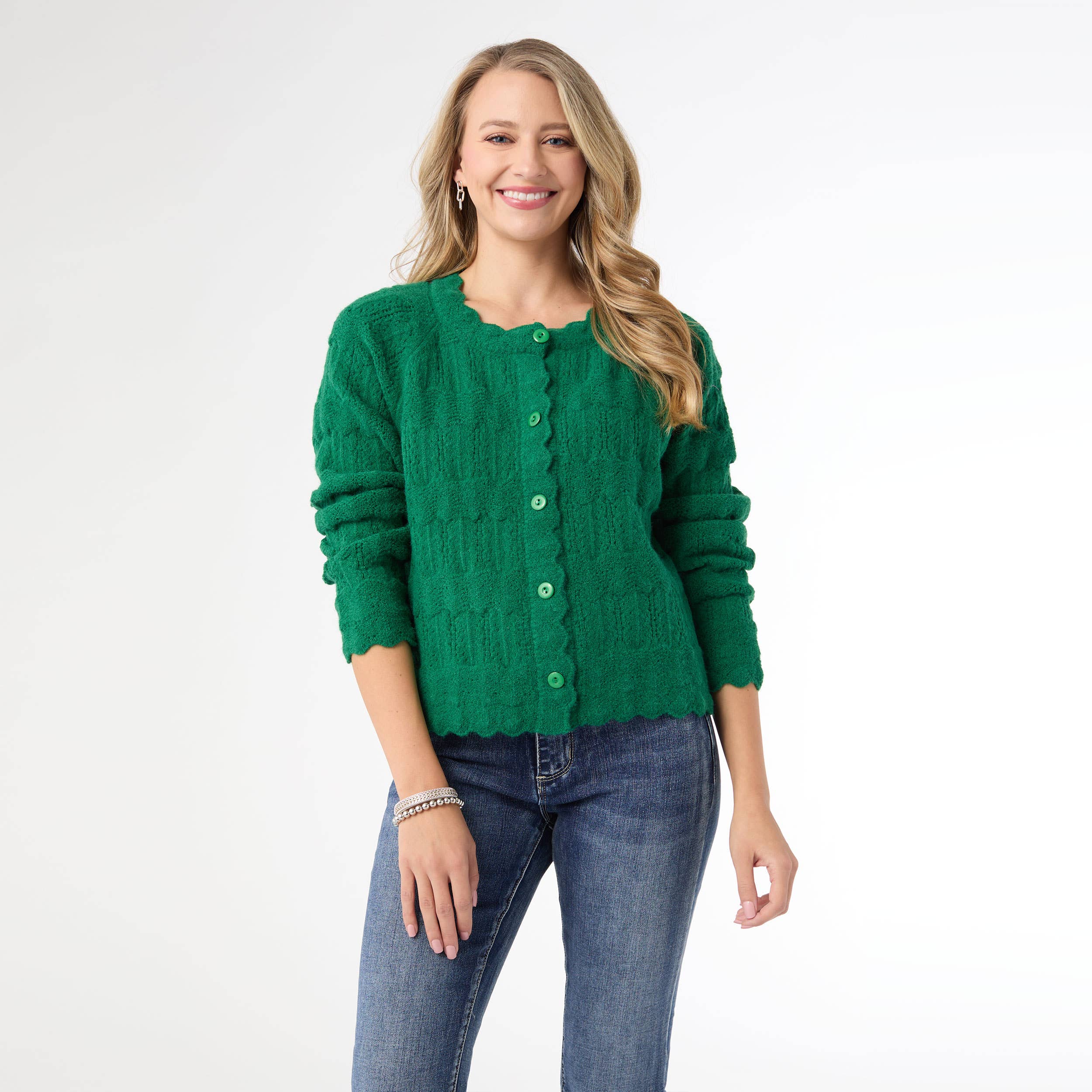 COCO + CARMEN - Wholesale Jacket - Women's - Regina Cardigan with Scalloped Trim3