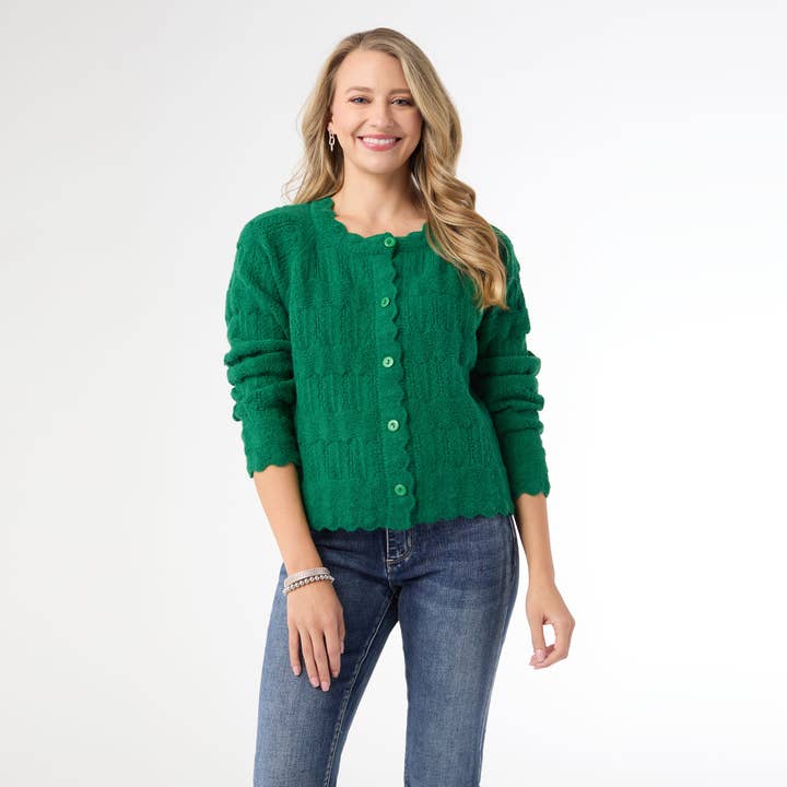 COCO + CARMEN - Wholesale Jacket - Women's - Regina Cardigan with Scalloped Trim3