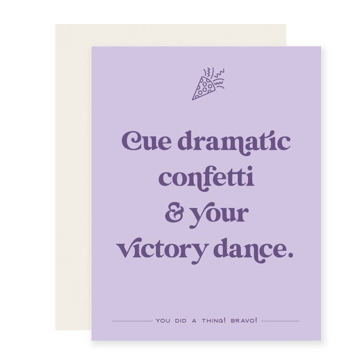 Danse de la victoire avec confettis | Carte de félicitations pour la vente par Paloma Paper Co.