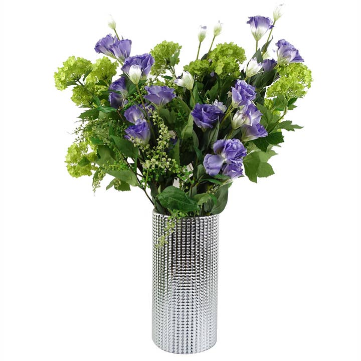 Leaf Design UK LTD – wholesale Vase – Glass Vase Silver Dot Glass Vase 30cm2