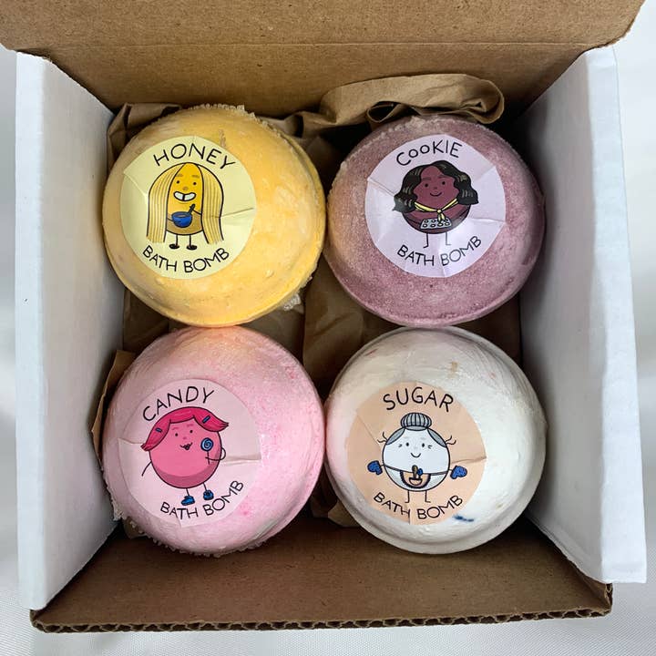Funky Fresh Kids - Wholesale Bath Bomb/Fizz - Yummies Bath Bombs 4-Pack Gift Set for Kids With Comic Book5