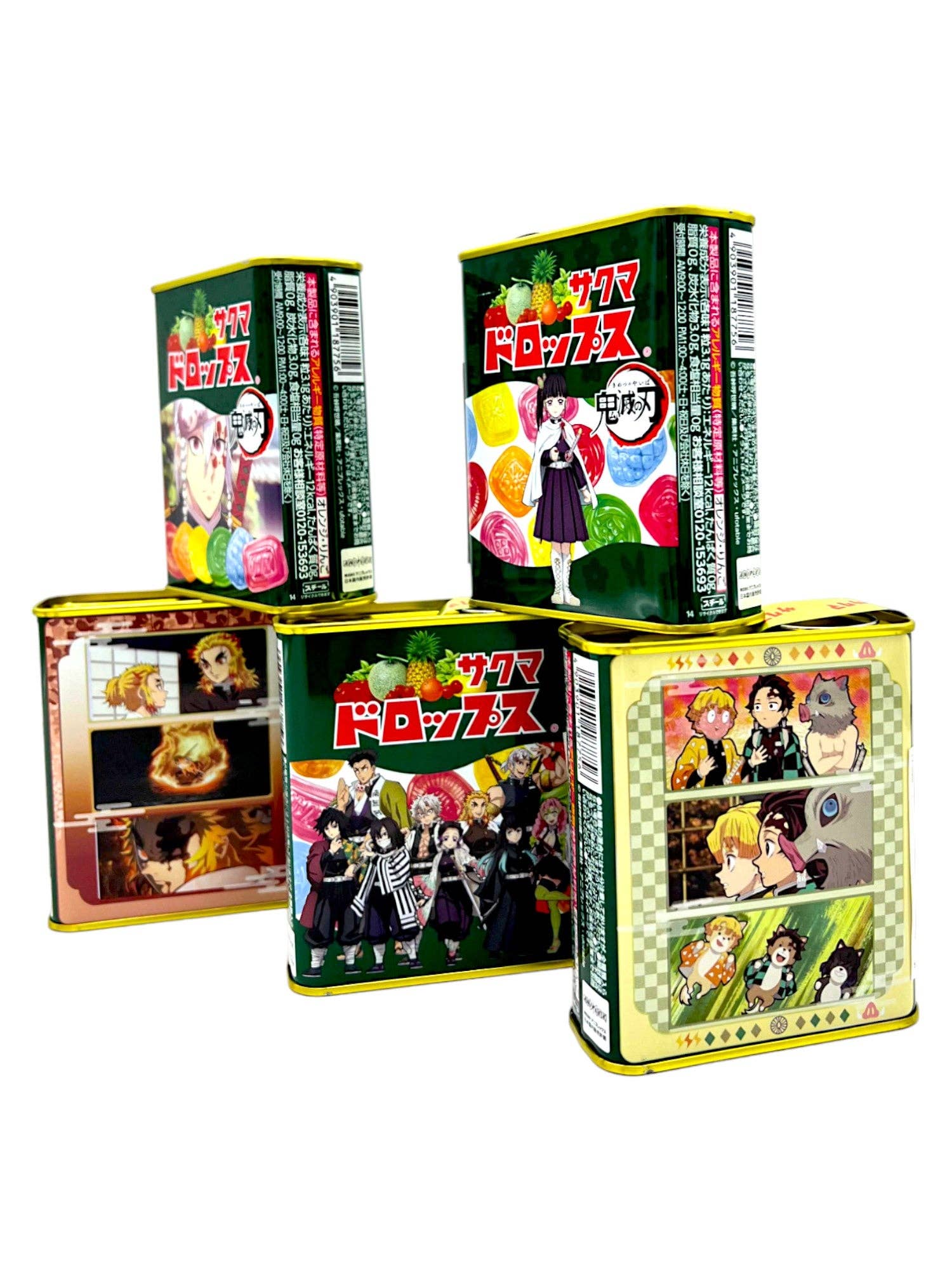 Global Bite Co - Wholesale Hard Candy - Sakuma Drops Deamon Slayer, Kimetsu no Yaiba Hard Fruit Candy (Pack of 5) (Japan)1