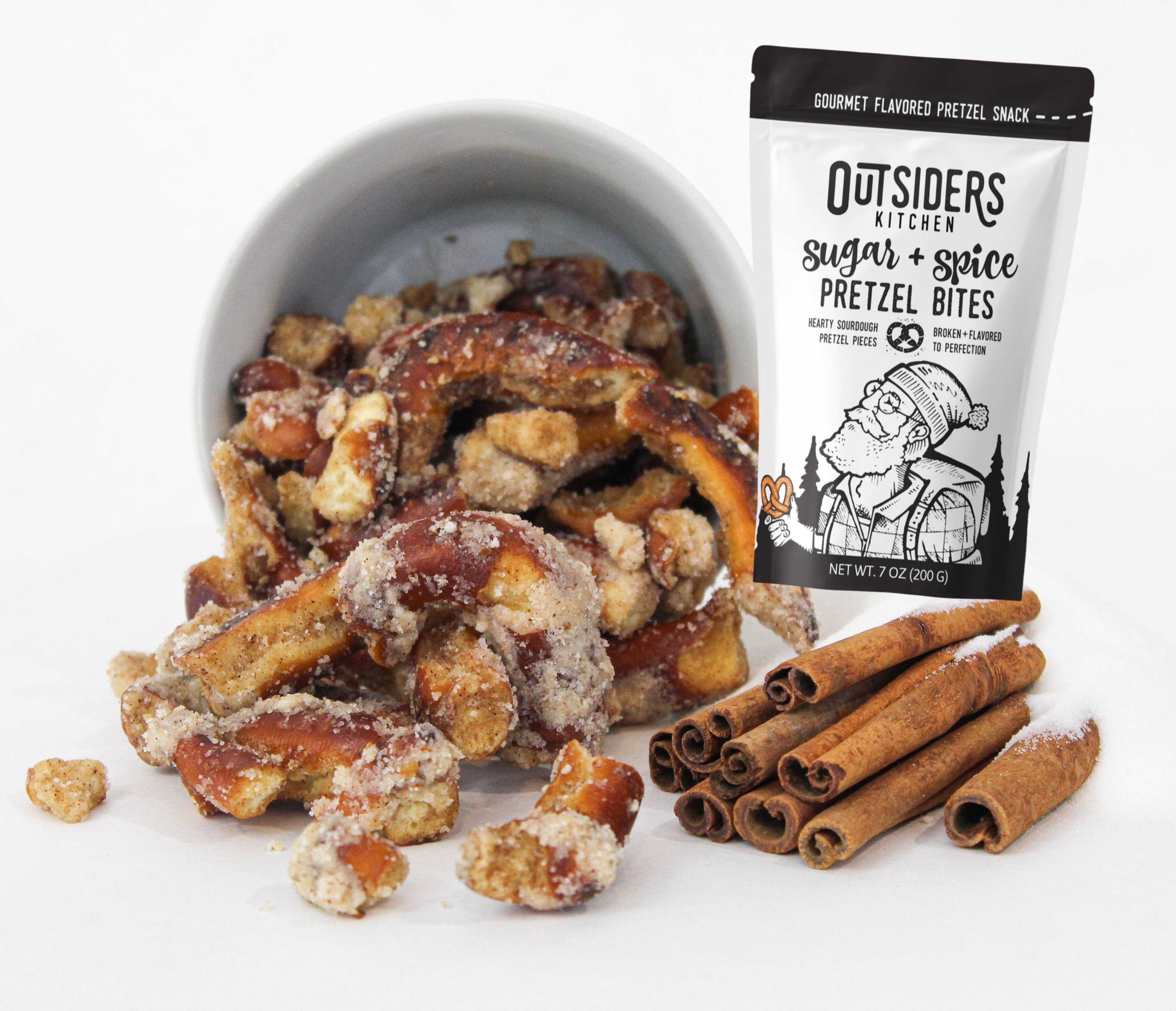 Outsiders Kitchen - Wholesale Pretzels - Sugar + Spice Sourdough Pretzel Bites Snack Bag2