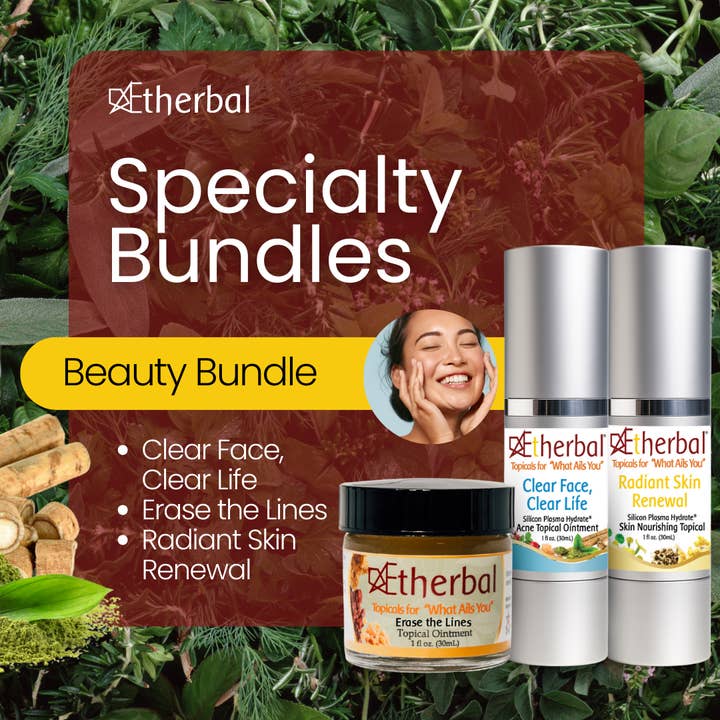 Beauty Bundle - Radiant Skin Renewal, Clear Face Clear Life, & Erase the Lines for wholesale by AEtherbal