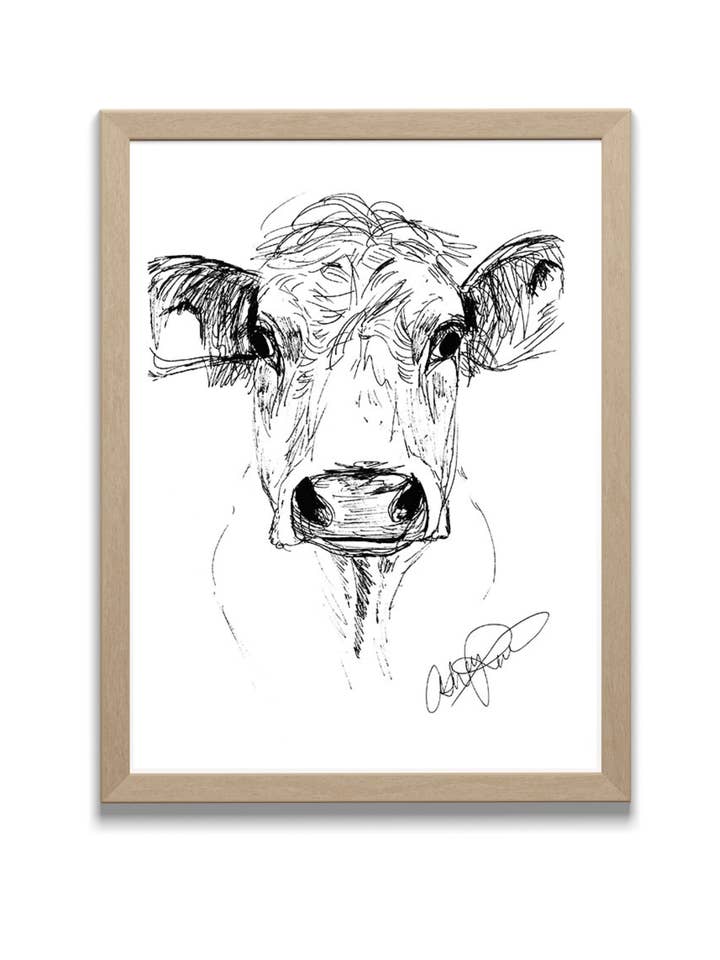 Cow Sketch - Original Art Print for wholesale by Locksley Workshop