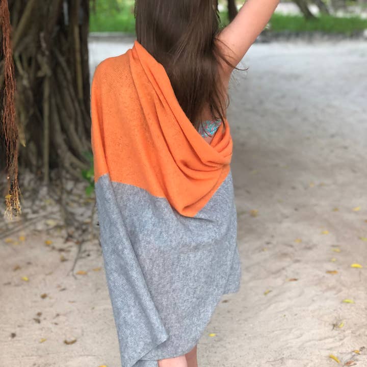 Tangerine Colorblock Travelwrap for wholesale by Sigi Style